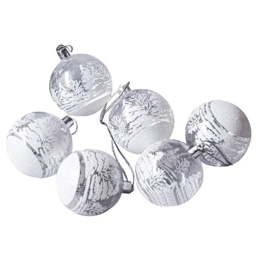 6Pcs/lot Christmas Tree Toys Ball Pendant Transparent Black Plastic Christmas Ball Baubles Decoration New Year Ornament