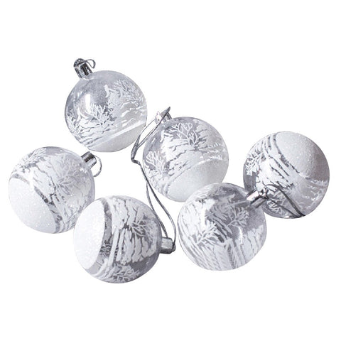 6Pcs/lot Christmas Tree Toys Ball Pendant Transparent Black Plastic Christmas Ball Baubles Decoration New Year Ornament