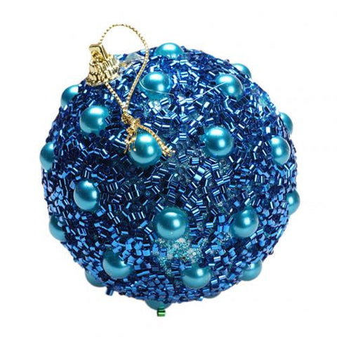 2019 new lightweight Glitter Faux Pearl Foam Ball Bauble Hanging Christmas Tree Pendant Decoration Faux pearl& glitter design