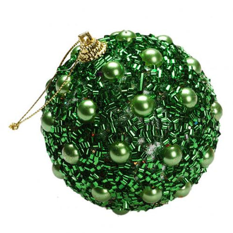 2019 new lightweight Glitter Faux Pearl Foam Ball Bauble Hanging Christmas Tree Pendant Decoration Faux pearl& glitter design