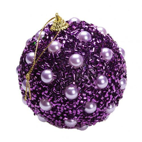 2019 new lightweight Glitter Faux Pearl Foam Ball Bauble Hanging Christmas Tree Pendant Decoration Faux pearl& glitter design