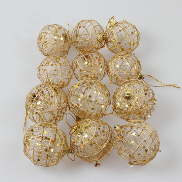 6pcs/Lot 5cm Christmas Xmas Tree Gold Ball Hanging Party New Year Ornament Decoration Pendants Supply
