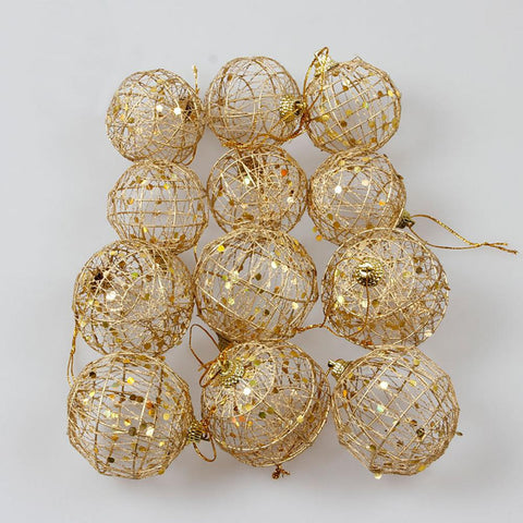 6pcs/Lot 5cm Christmas Xmas Tree Gold Ball Hanging Party New Year Ornament Decoration Pendants Supply