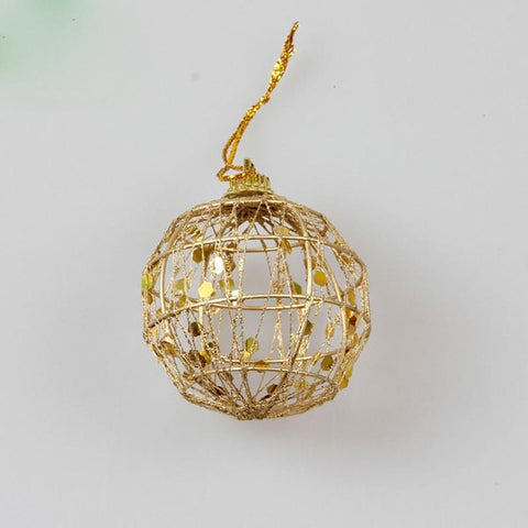 6pcs/Lot 5cm Christmas Xmas Tree Gold Ball Hanging Party New Year Ornament Decoration Pendants Supply