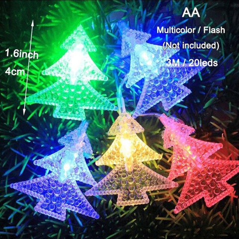 2m/5m LED String Lights Christmas Tree 2020 New Year Party Decoration For Home Ornaments Xmas Little Trees Pines Village Noel