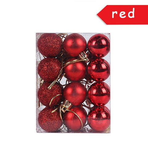 WEIGAO 24pcs Christmas Tree toys Decorations Ball Bauble Xmas Party Hanging Ball Ornaments Decorations for Home New Year Navidad