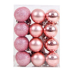 New Hot 12Pcs/Lot  6cm Christmas Ball Hanging Tree Ball Ornaments for Xmas Party Festival Decor Drop shipping - Pink/Silver/Red