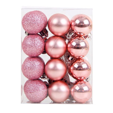 New Hot 12Pcs/Lot  6cm Christmas Ball Hanging Tree Ball Ornaments for Xmas Party Festival Decor Drop shipping - Pink/Silver/Red