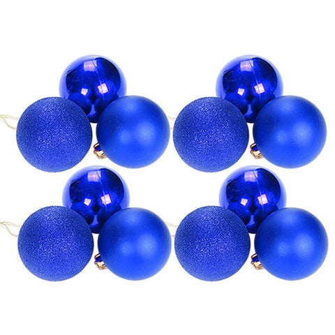 New Hot 12Pcs/Lot  6cm Christmas Ball Hanging Tree Ball Ornaments for Xmas Party Festival Decor Drop shipping - Pink/Silver/Red