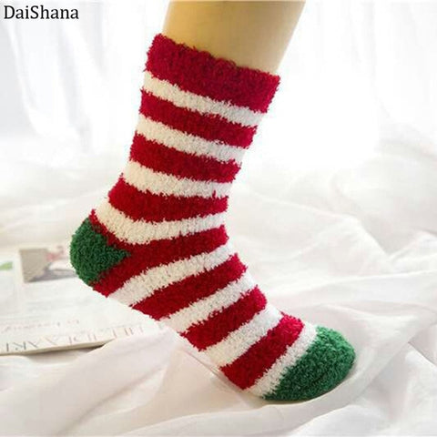 New Arrival Women Socks Cotton Christmas Socks Winter New Year Santa Claus Christmas Tree Deer Colorful Kawaii Coral Wool Socks