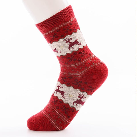 Cotton Christmas Socks Women Winter New Year Santa Claus Christmas Snow Elk Gift Cute Ladies Socks Long Sock Calcetines Mujer
