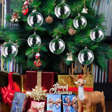 5PCS Plastic Transparent Ball Hanging Christmas Ornaments Xmas Tree Christmas Ball Pendant Ornament  New Year Decoration Navidad
