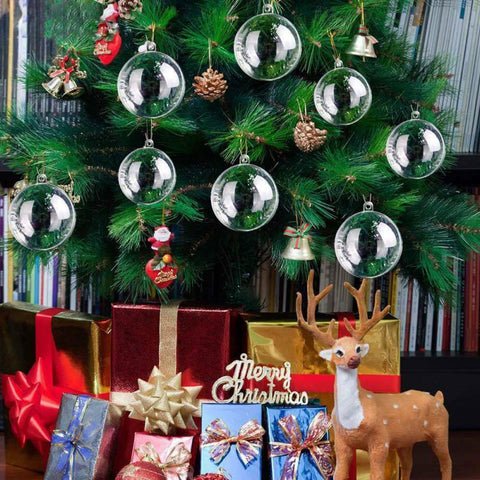5PCS Plastic Transparent Ball Hanging Christmas Ornaments Xmas Tree Christmas Ball Pendant Ornament  New Year Decoration Navidad