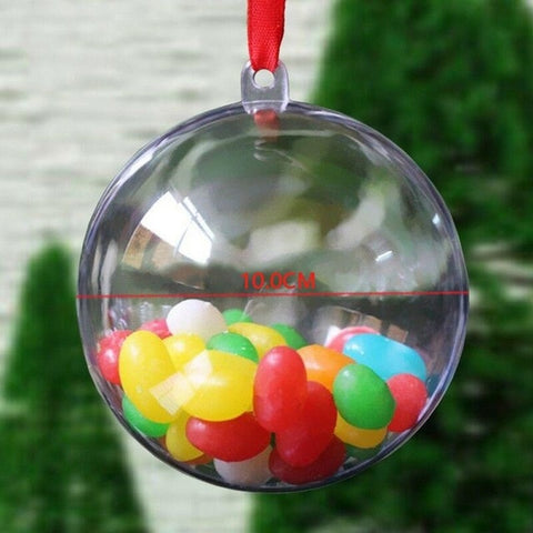 5PCS Plastic Transparent Ball Hanging Christmas Ornaments Xmas Tree Christmas Ball Pendant Ornament  New Year Decoration Navidad