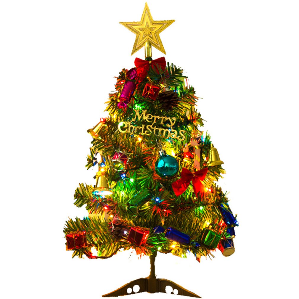 Christmas Tree Package With Lights 50 Cm Christmas Decoration Desktop Mini Christmas Tree Mall Layout Supplies