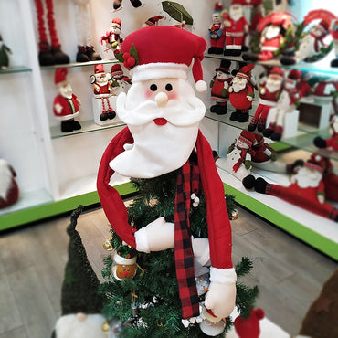 Christmas Tree Topper Snowman Santa Claus Hat Merry Christmas Tree Ornaments Decor Christmas Gifts Xmas Decoration For home