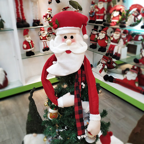 Christmas Tree Topper Snowman Santa Claus Hat Merry Christmas Tree Ornaments Decor Christmas Gifts Xmas Decoration For home