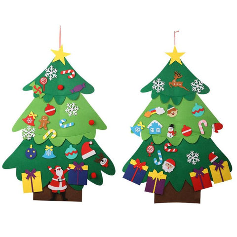 Christmas Tree Shape Nonwoven Pendant Window Dressing Children DIY Decor