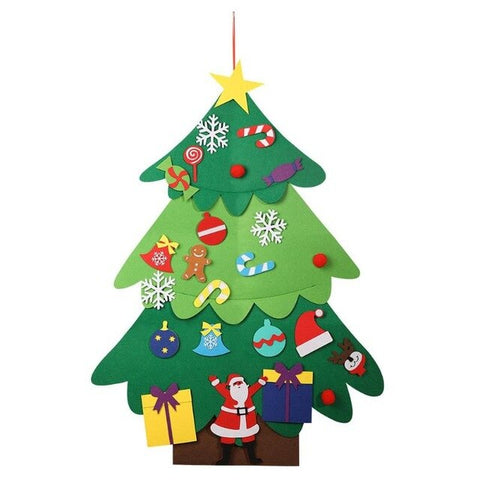 Christmas Tree Shape Nonwoven Pendant Window Dressing Children DIY Decor