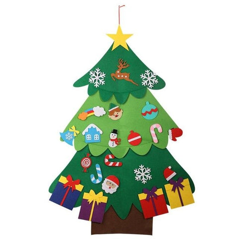 Christmas Tree Shape Nonwoven Pendant Window Dressing Children DIY Decor