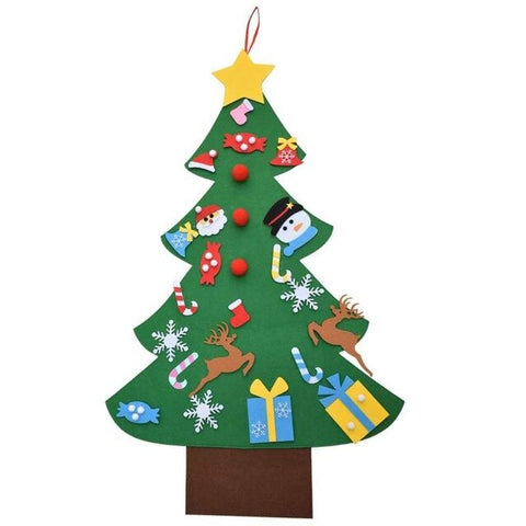 Christmas Tree Shape Nonwoven Pendant Window Dressing Children DIY Decor