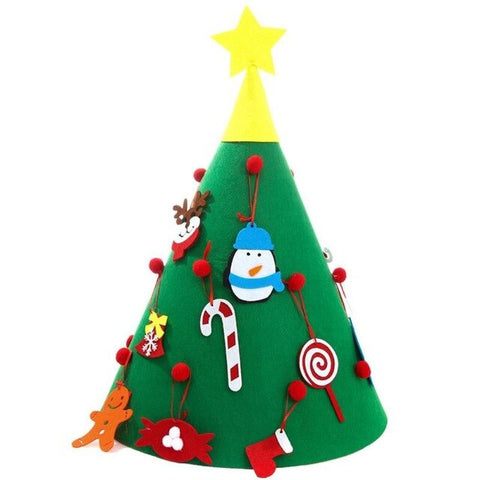 Christmas Tree Shape Nonwoven Pendant Window Dressing Children DIY Decor