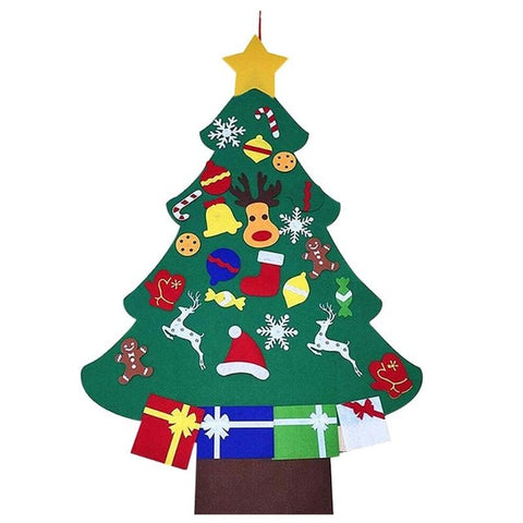 Christmas Tree Shape Nonwoven Pendant Window Dressing Children DIY Decor