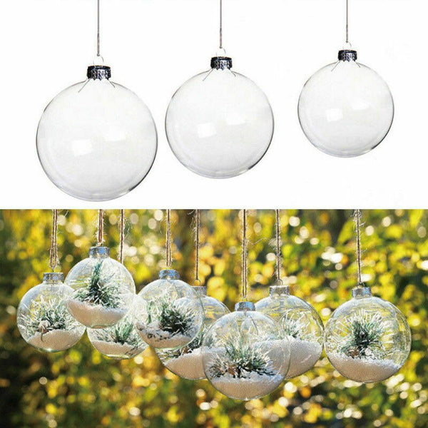 5pcs High Transparent Ball Fillable Baubles Festival Decoration Supplies Plastic Candy Box Ball Christmas Clear Balls