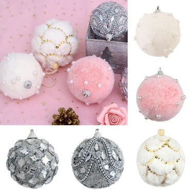 1Pack Christmas Rhinestone Glitter Baubles Balls Christmas Tree Hanging Decor Pendant Balls for Holiday Party DecorationsGM