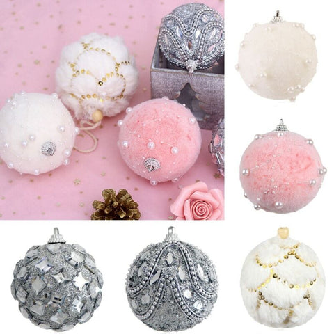1Pack Christmas Rhinestone Glitter Baubles Balls Christmas Tree Hanging Decor Pendant Balls for Holiday Party DecorationsGM