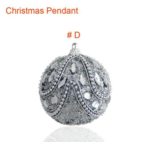 1Pack Christmas Rhinestone Glitter Baubles Balls Christmas Tree Hanging Decor Pendant Balls for Holiday Party DecorationsGM
