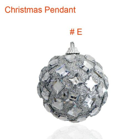 1Pack Christmas Rhinestone Glitter Baubles Balls Christmas Tree Hanging Decor Pendant Balls for Holiday Party DecorationsGM