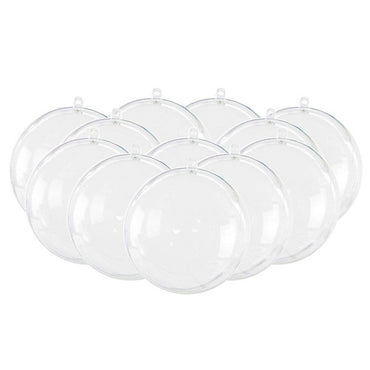 10PCS Transparent Christmas Ball Ornaments Plastic Fillable Baubles DIY Wedding Party Holiday Home Decorations
