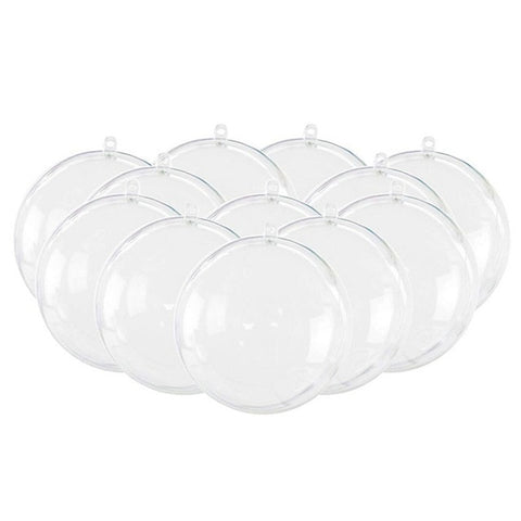 10PCS Transparent Christmas Ball Ornaments Plastic Fillable Baubles DIY Wedding Party Holiday Home Decorations